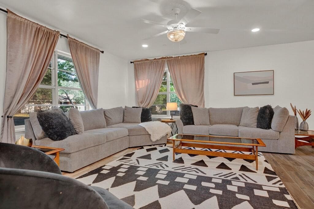 Queen sleeper sofa in the living room